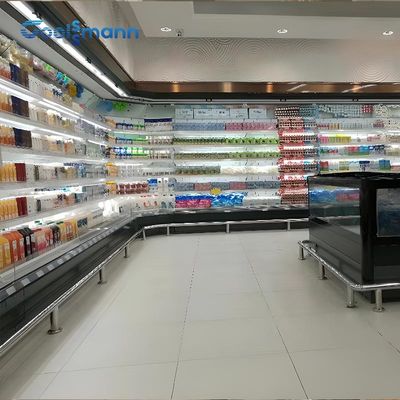 Шкаф холодильника охладителя открытой выкладки Merchandiser воздуха охлаждая неубедительную стеклянную бортовую панель