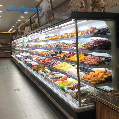 Merchandiser охладителя открытой выкладки холодильника с анти- прокладкой столкновения