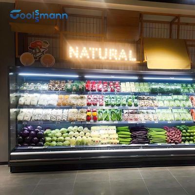 Четырехслойным открытым Refrigerated фронтом охладитель регулируемой полки занавеса воздуха витринного шкафа
